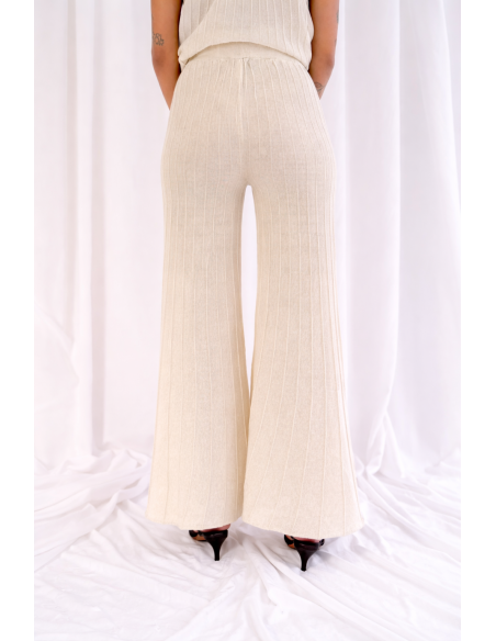 Embossed lurex trousers