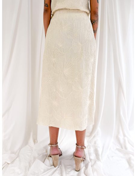 Embroidered wrap skirt