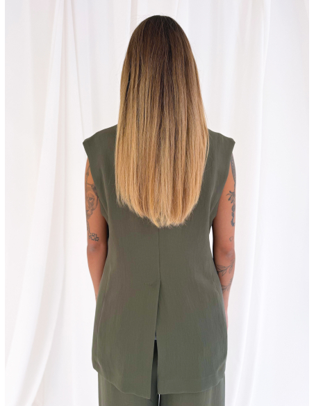 Gilet doppiopetto con cintura