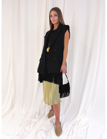 Gilet doppiopetto con cintura