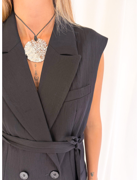 Gilet doppiopetto con cintura