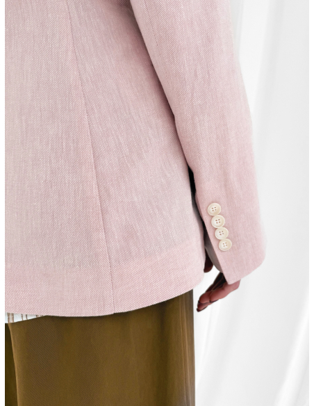 Single-breasted linen blend jacket