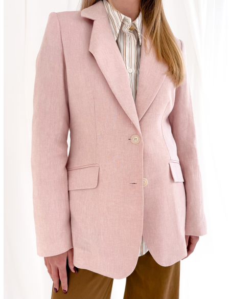 Single-breasted linen blend jacket