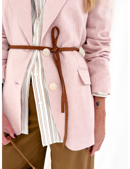 Single-breasted linen blend jacket