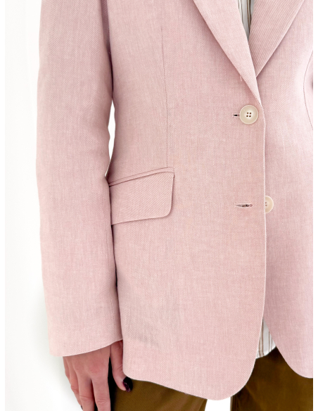 Giacca monopetto in misto lino