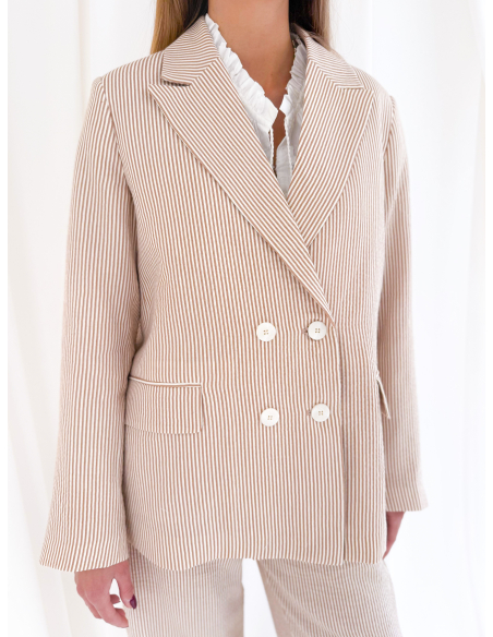 Double-breasted striped jacket