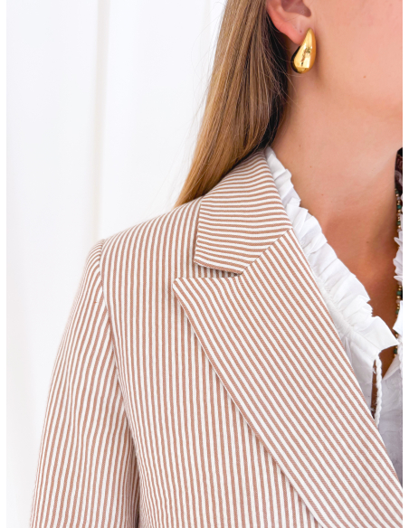 Double-breasted striped jacket
