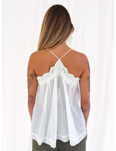 Embroidered cotton top