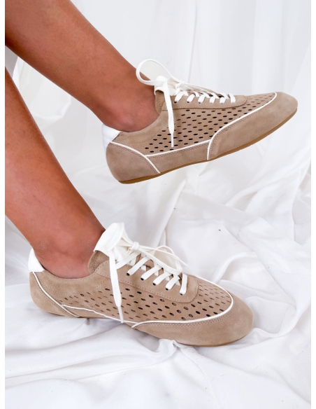 Perforated suede sneakers