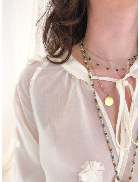 Eucalyptus viscose blouse with applique flowers