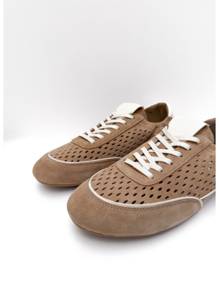 Perforated suede sneakers