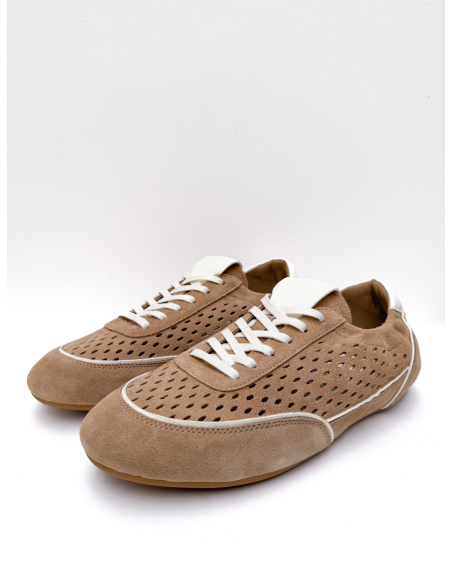 Perforated suede sneakers