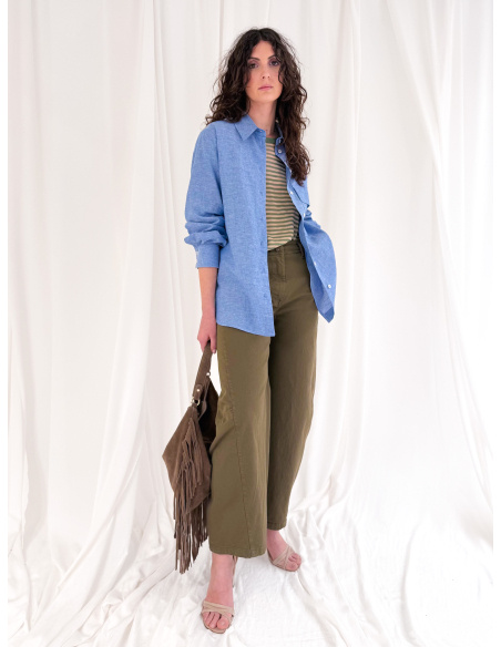 Camicia in misto cotone e lino