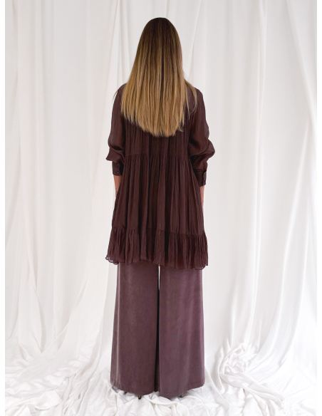 Mini Dress goffrato con balze