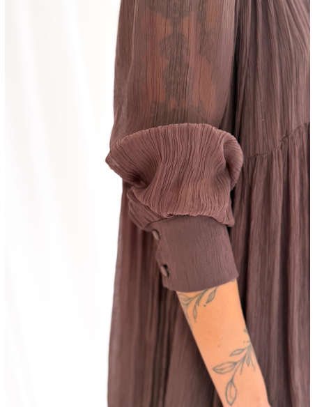 Mini Dress goffrato con balze