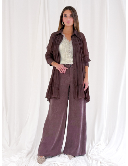 Mini Dress goffrato con balze