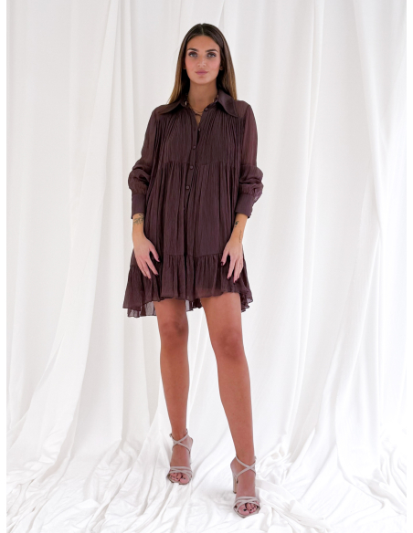 Mini Dress goffrato con balze