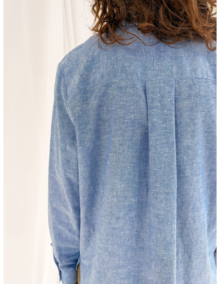 Camicia in misto cotone e lino