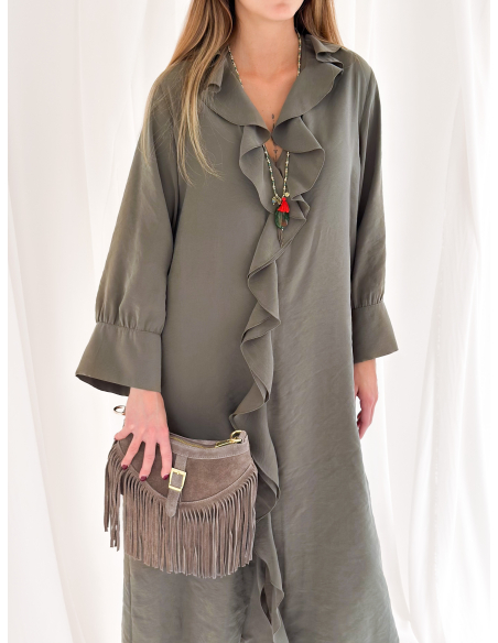 Taupe Jade suede bag