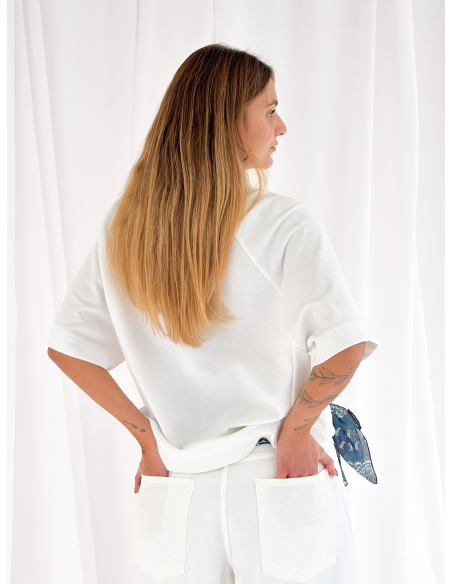 Crew neck sweatshirt with half sleeves