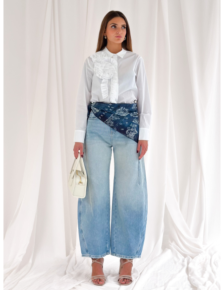 Poplin shirt with floral print