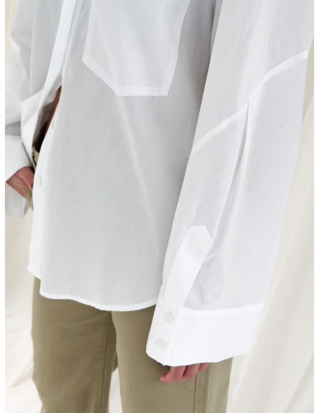 Camicia popeline con manica ampia