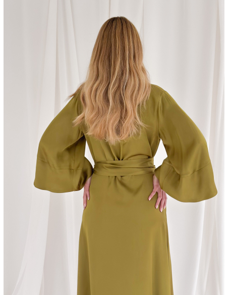 Long viscose wrap dress