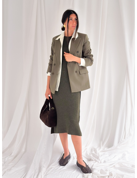 Abito midi in lurex senza maniche