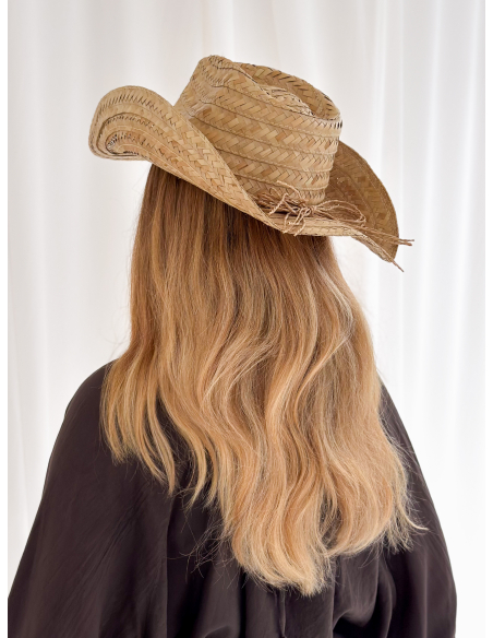Cappello western in rafia