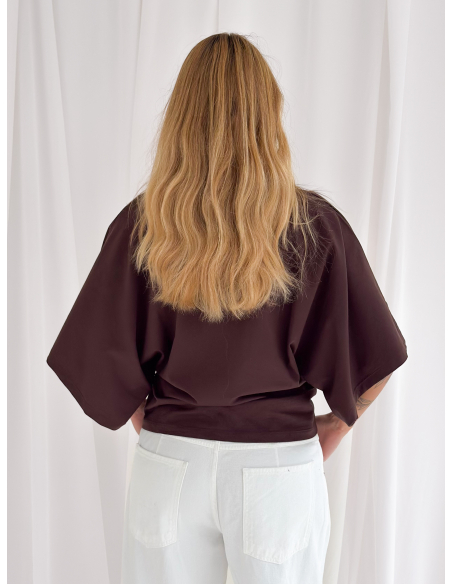 T-shirt girocollo manica a kimono