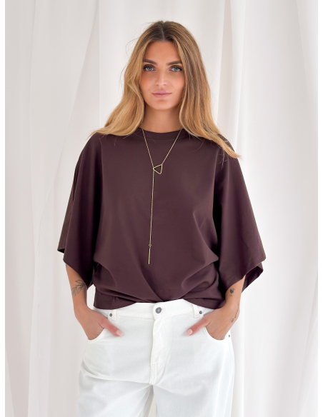 T-shirt girocollo manica a kimono