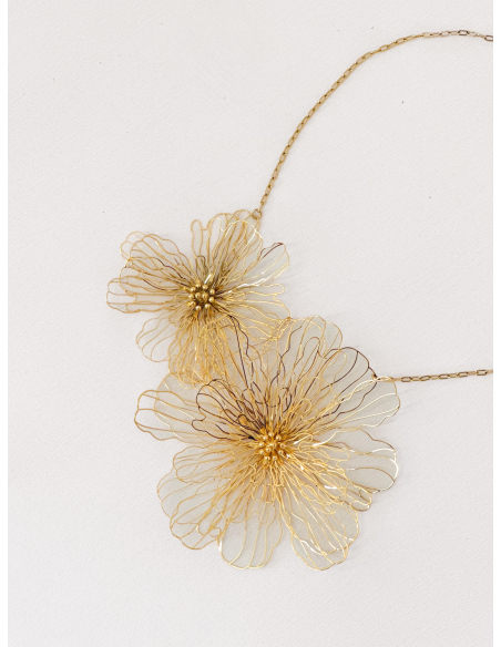 Choker in filo metallico con motivo floreale