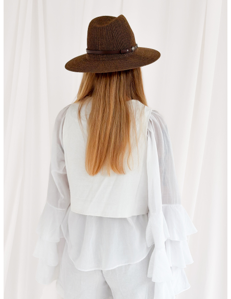 Cappello in paglia con dettaglio western