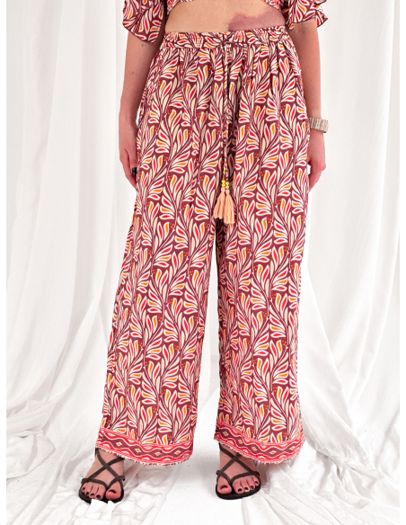 Pantalone fluido in misto seta