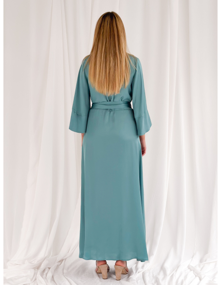 Long viscose wrap dress