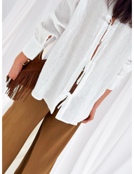 Camicia in puro lino openback