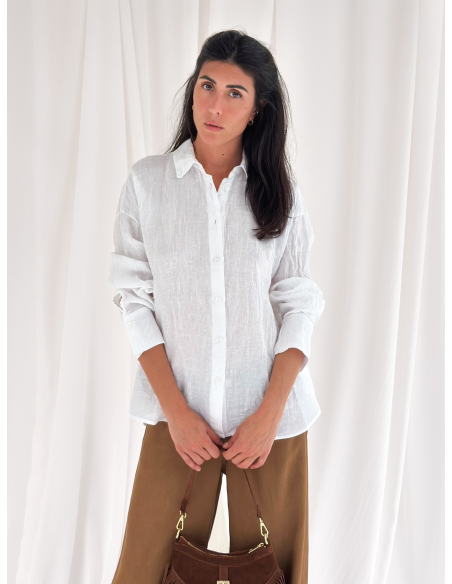 Camicia in puro lino openback