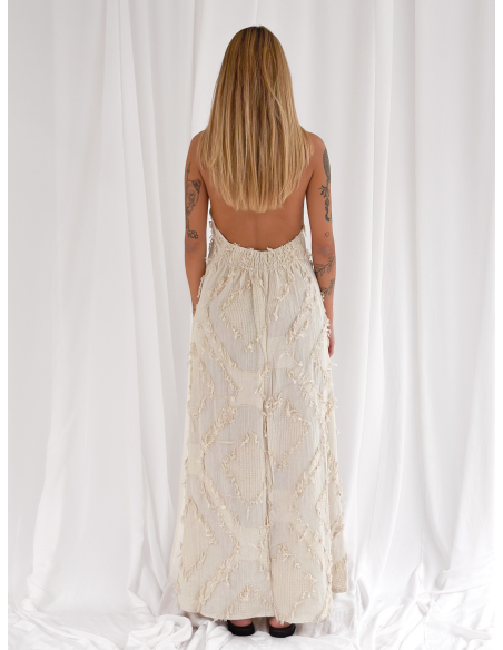 Maxi dress in jacquard cotton