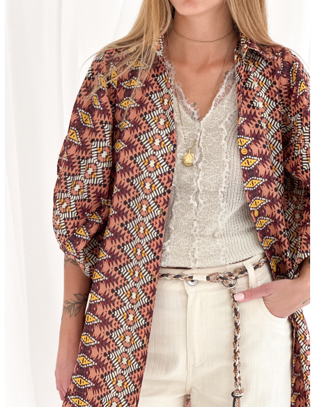 Lurex and lace top