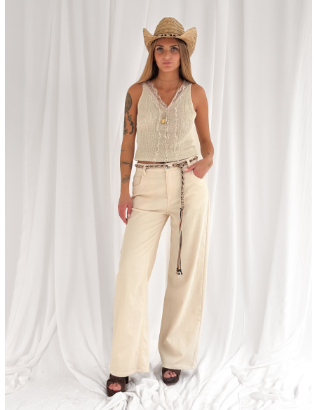 Lurex and lace top