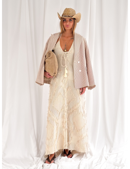 Maxi dress in jacquard cotton