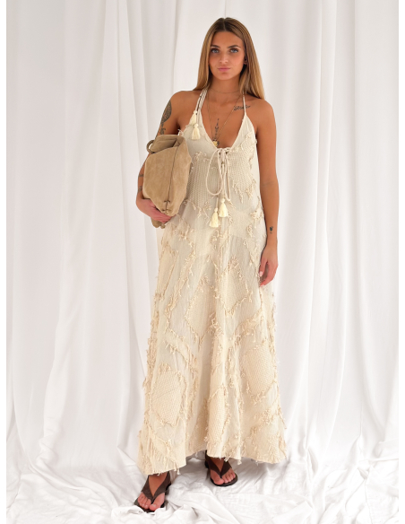 Maxi dress in jacquard cotton