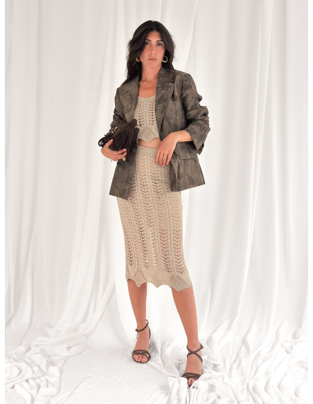 Top Crop in lurex traforato
