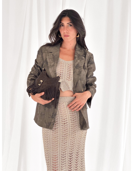 Top Crop in lurex traforato