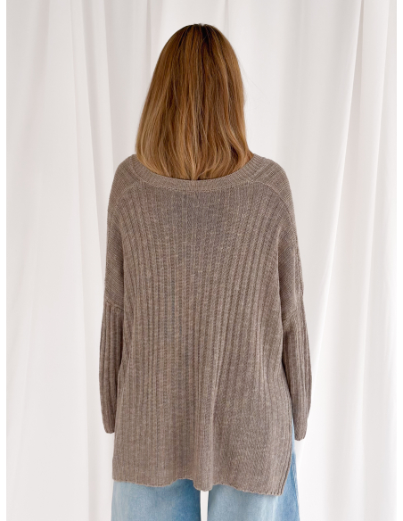 Maglione asimmetrico scollo a v