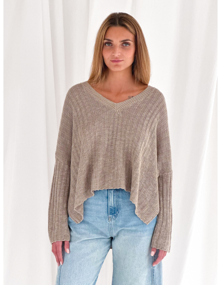 Maglione asimmetrico scollo a v