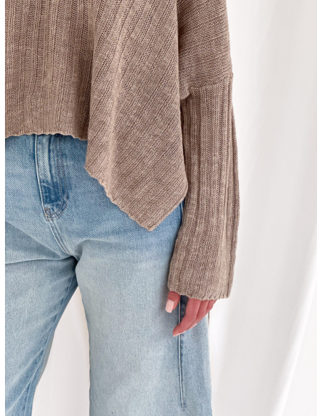 Asymmetrical V-neck sweater