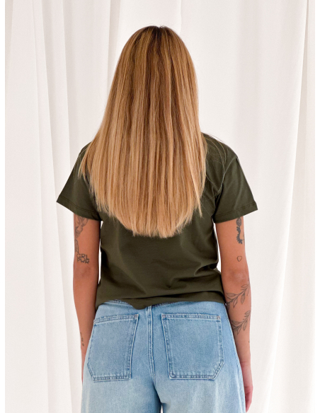 Crew neck half-sleeved T-shirt