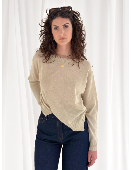 Maglia girocollo in misto viscosa