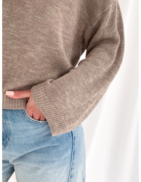 Crew neck sweater in viscose blend